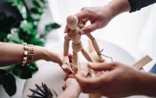 kaboompics Wooden mannequin in various poses